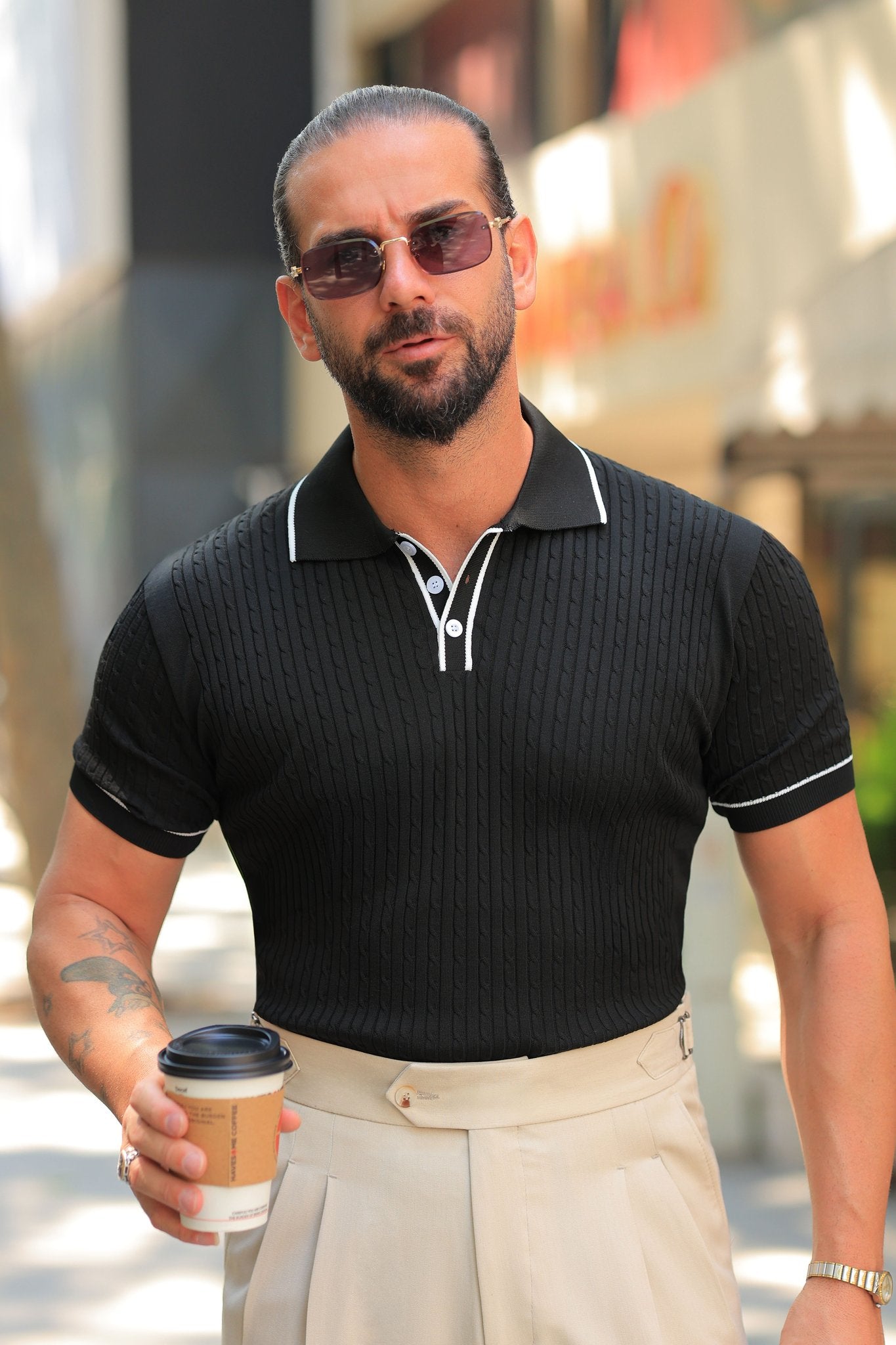 AURÉ Signature Rib Polo