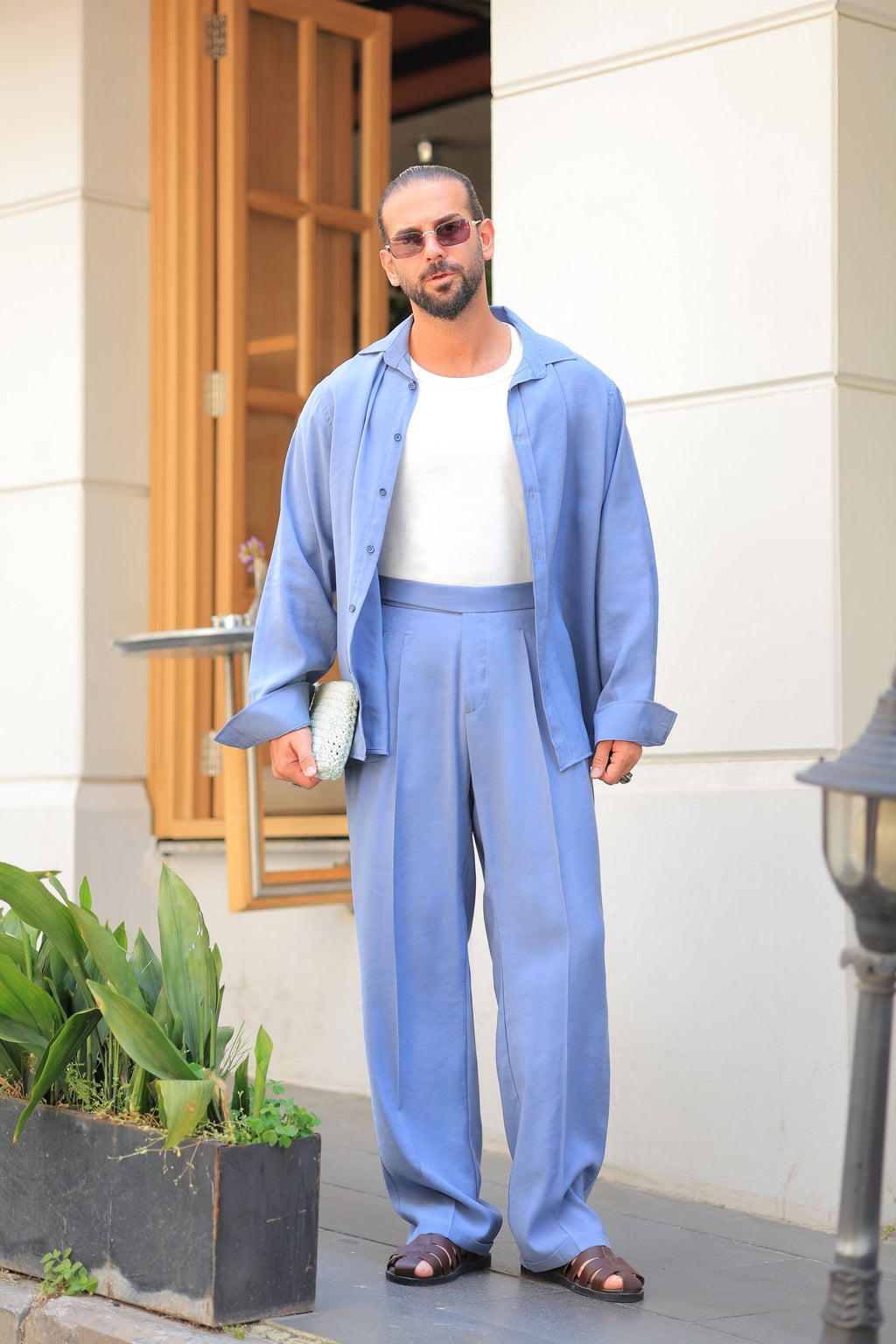 Erstklassig Hose in Indigo – 70% Baumwolle / 30% Viskose, Baggy