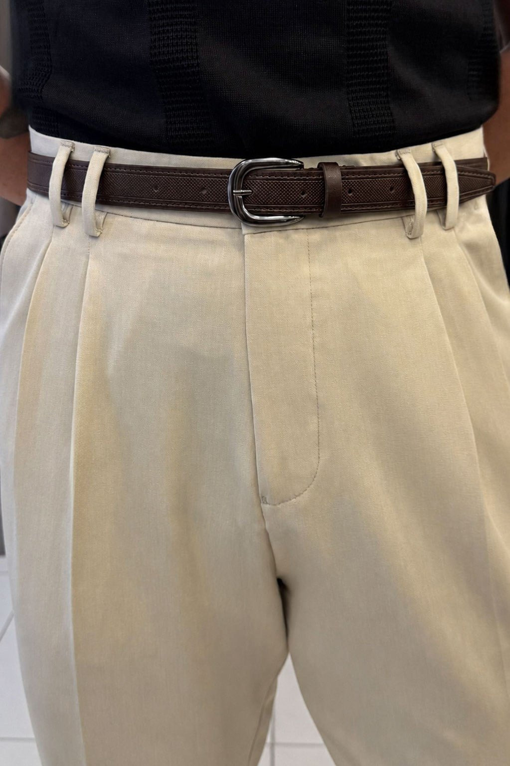 Serrano Gürtel in Braun – Leder, fein strukturiert