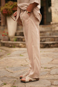 Premium-Verarbeitung Hose in Beige – Modal, Oversize