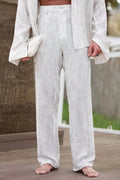 Premium Qualität Hose in Ecru – 70% reines Leinen / 30% Baumwolle, Oversize