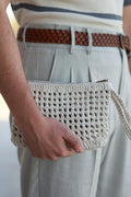 Handtasche in Beige – schlicht gewebt