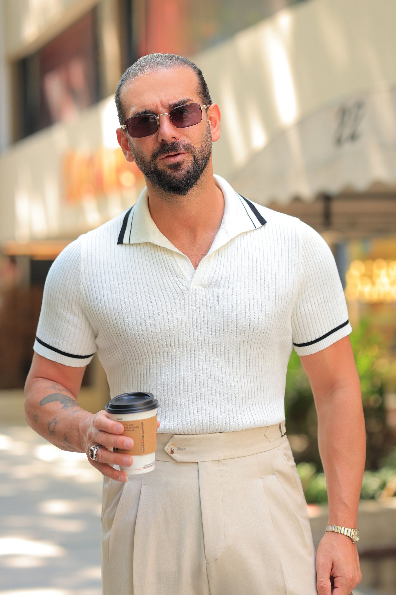 AURÉ Signature Rib Polo