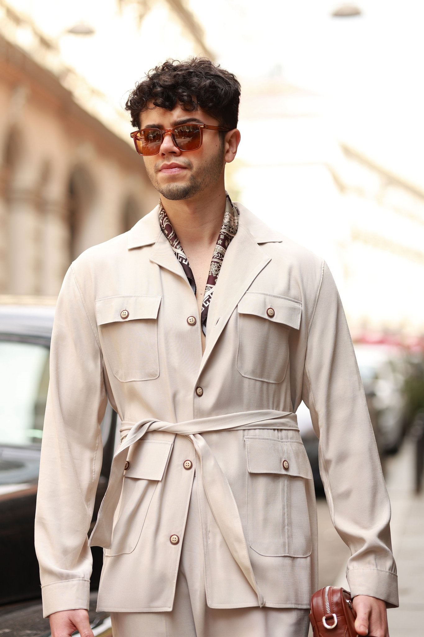 Premium Qualität Hemd in Beige – 100% Baumwolle, Tencel, Oversize