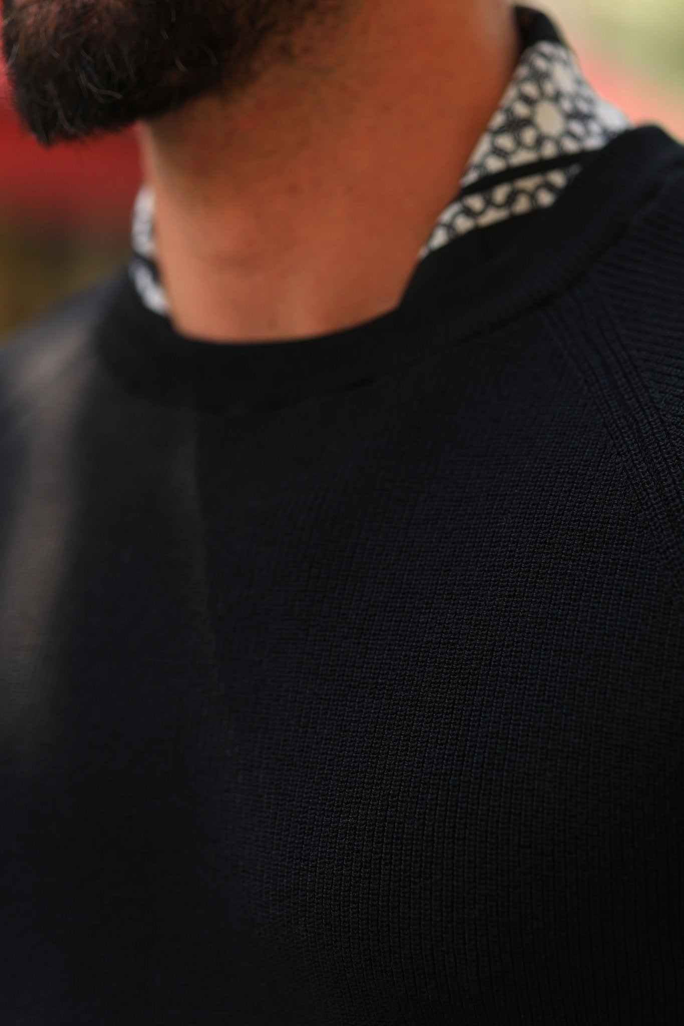 Strickpullover in Schwarz – 100% reine Baumwolle, Rundhalsausschnitt, Regular Fit