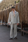 Premium Qualität Set in Beige – 70% reines Leinen / 30% Baumwolle, Oversize